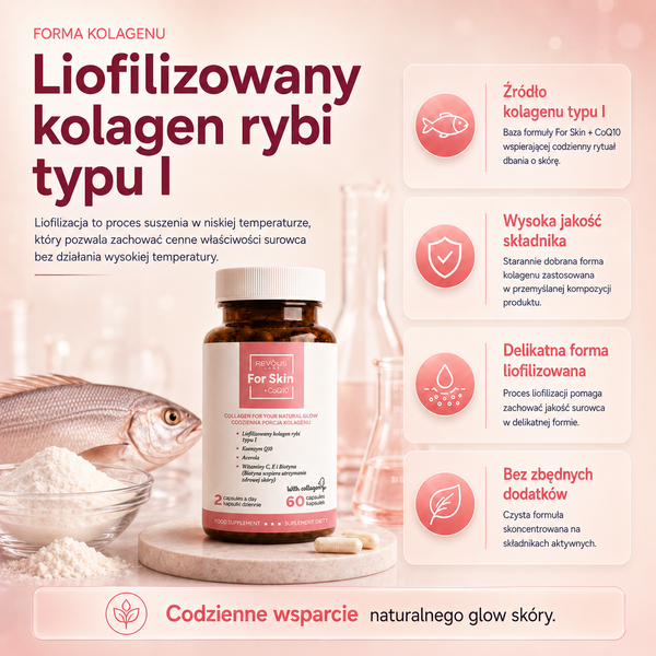 Revous Kolagen Dla Skóry - For Skin + CoQ10 - 60 kaps.