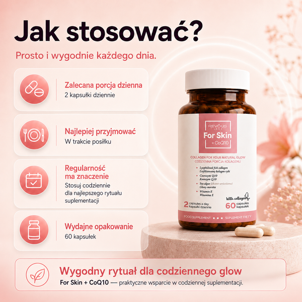 Revous Kolagen Dla Skóry - For Skin + CoQ10 - 60 kaps.